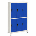 Stahlschrank mit Schloss Grau/Blau 90x45x180 cm fürs Büro und Zuhause