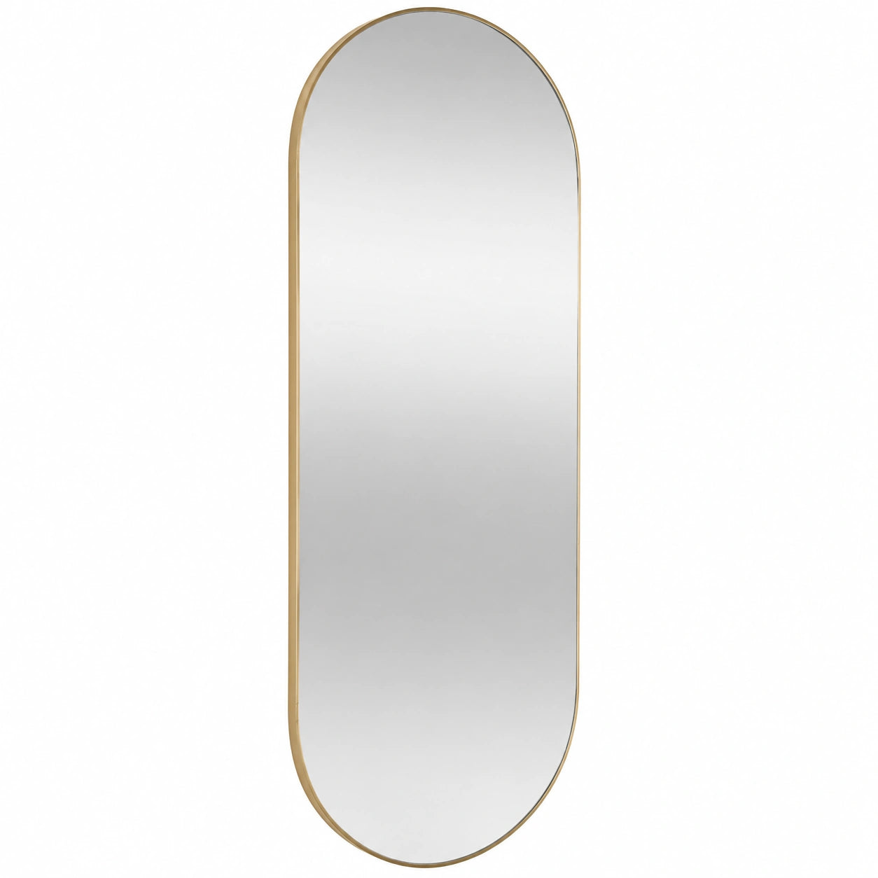 Eleganter Wandspiegel Selena in Gold, 112 x 40 cm, Metallrahmen für Flur und Schlafzimmer
