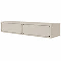 Selsey Schminktisch Graubeige 110cm mit Push-to-Open, Wandmontage, Robust und Minimalistisch