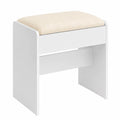 VASAGLE Schminktischhocker – Moderner Samthocker für Schlafzimmer und Ankleidezimmer, Weiß