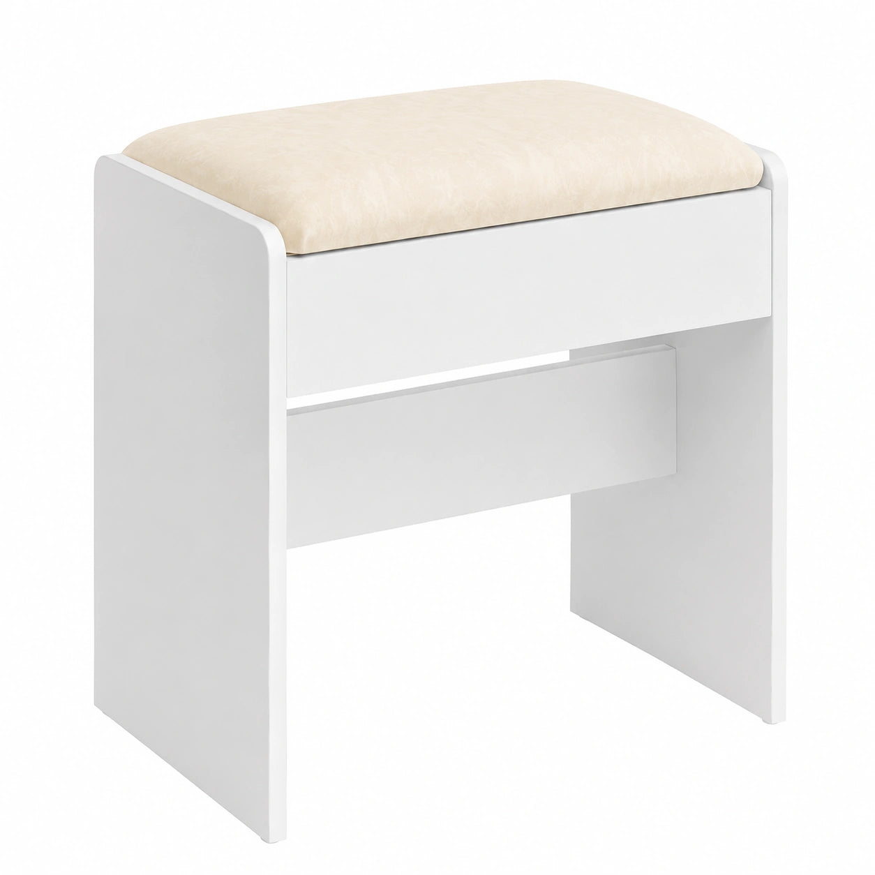 VASAGLE Schminktischhocker – Moderner Samthocker für Schlafzimmer und Ankleidezimmer, Weiß