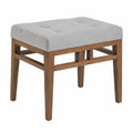 Moderner Barhocker mit grauem Stoff und Nussbaumholzbeinen