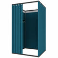 Mobile Umkleidekabine mit Sichtschutz-Vorhängen, freistehend und tragbar, für Büro und Einkaufszentrum, Blau 85x85x200 cm