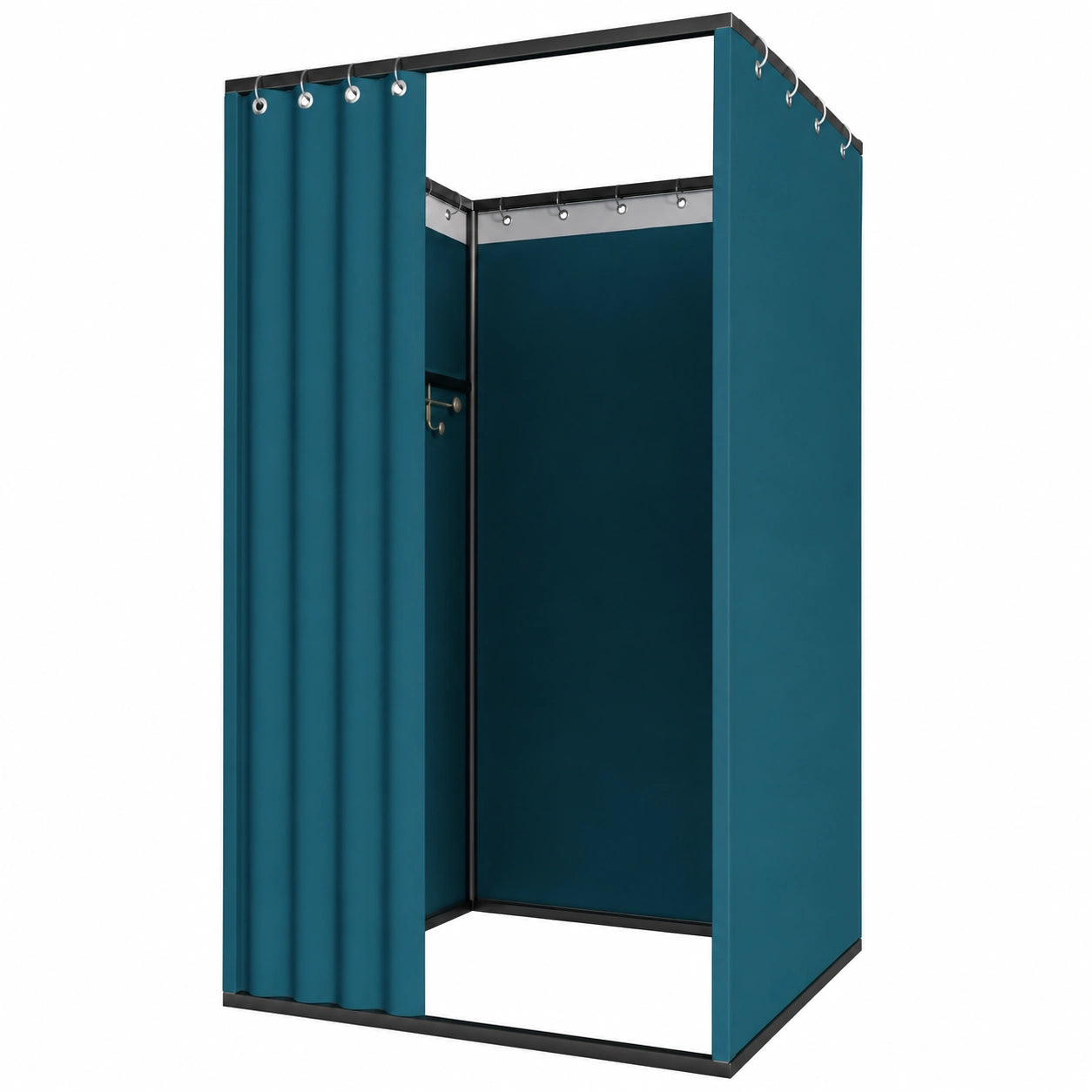 Mobile Umkleidekabine mit Sichtschutz-Vorhängen, freistehend und tragbar, für Büro und Einkaufszentrum, Blau 85x85x200 cm