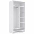 Marmex Moderner Offener Kleiderschrank mit Regalböden, Weiß 90x206x51 cm