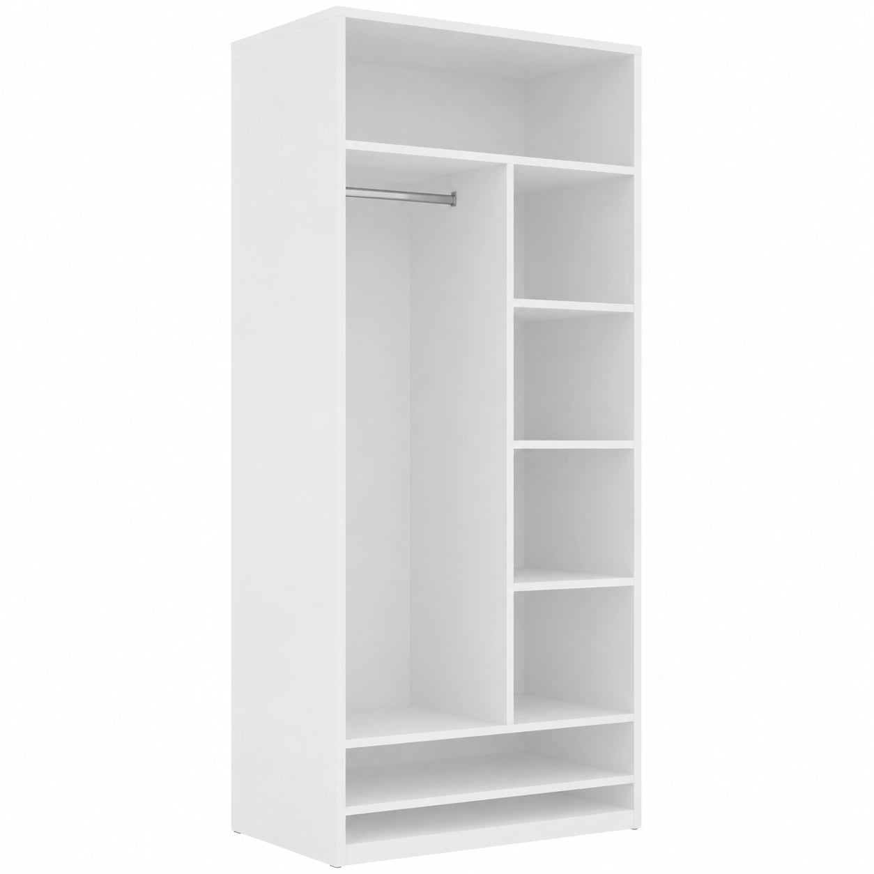 Marmex Moderner Offener Kleiderschrank mit Regalböden, Weiß 90x206x51 cm