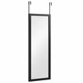 LIFEZEAL Wand- und Türspiegel mit Aluminiumrahmen, 33 x 120 cm, für Wohnzimmer und Schlafzimmer, Schwarz