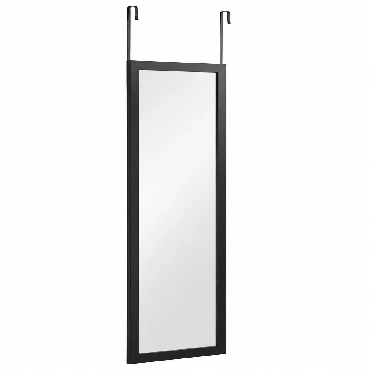 LIFEZEAL Wand- und Türspiegel mit Aluminiumrahmen, 33 x 120 cm, für Wohnzimmer und Schlafzimmer, Schwarz