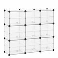SONGMICS Modulares Schuhregal mit Türen, DIY Regalsystem aus Kunststoff, inkl. Gummihammer, ideal für Ankleidezimmer, Wohnzimmer und Schlafzimmer, Weiß