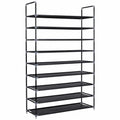Multifunktionales Schuhregal aus Metall, 10 Etagen, platzsparend, für Flur und Ankleidezimmer, schwarz 100x30x175 cm