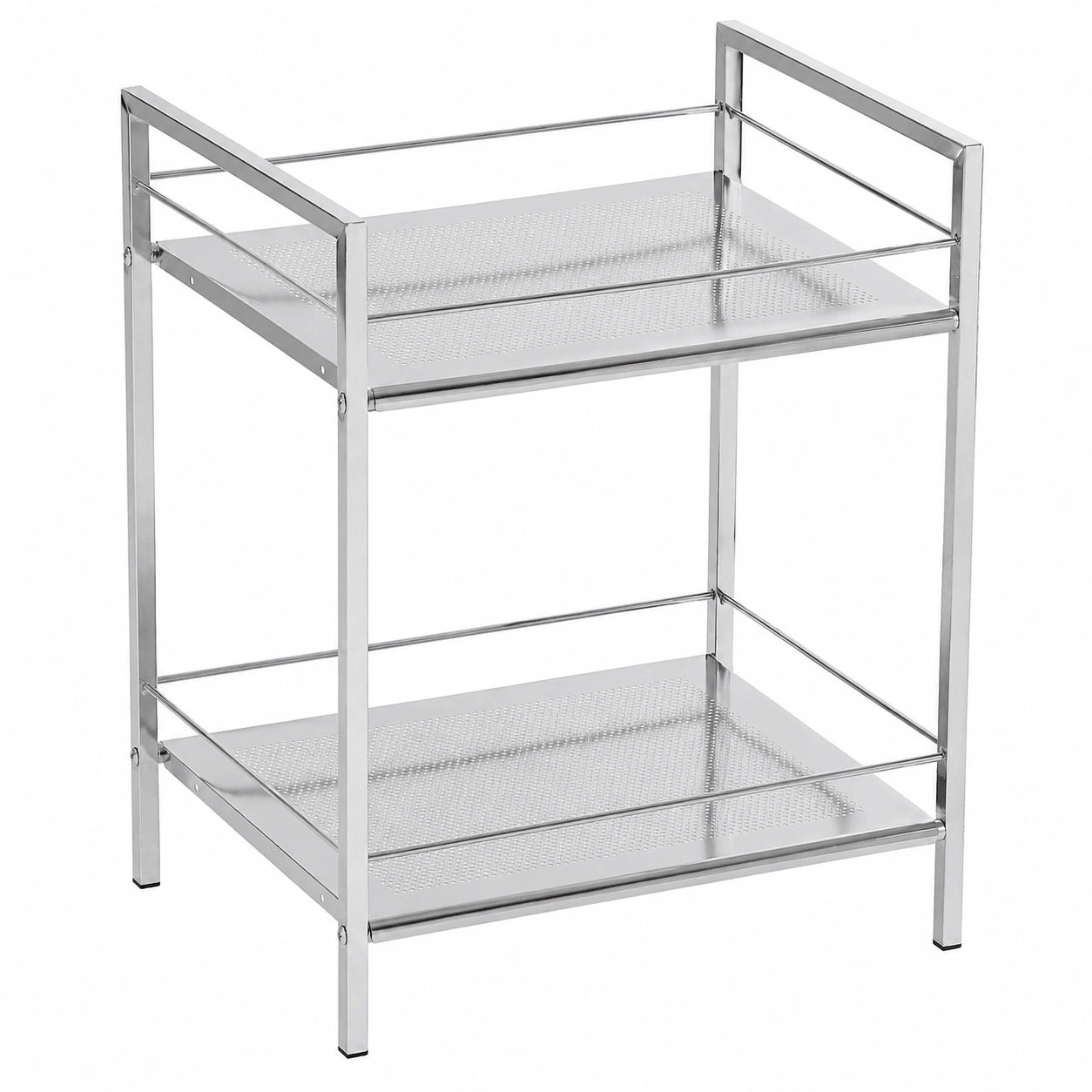 Versa Hannover Badezimmerregal, 2-stufig, 53x31x39 cm, Stahl, Silber