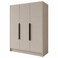 Goya Kleiderschrank mit Spiegel und Push-to-Open, Kaschmir mit schwarzen Griffen, 150 cm
