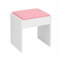 Stilvoller Schminktischhocker mit Kunstlederbezug, Holzkonstruktion, ideal für Ankleide- und Schlafzimmer, 40x30x40cm, Rosa