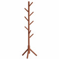 Holz-Kleiderständer mit 8 Haken, Freistehende Baumform-Garderobe für Jacken und Hüte, Braun