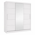 Moderner Schwebetürenschrank mit Spiegel - 233x61x218 cm - Viel Stauraum für Schlafzimmer und Ankleidezimmer