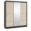 Moderner Kleiderschrank mit Spiegel und Schiebetüren - 233x61x218 cm - Ideal für Schlafzimmer und Ankleidezimmer