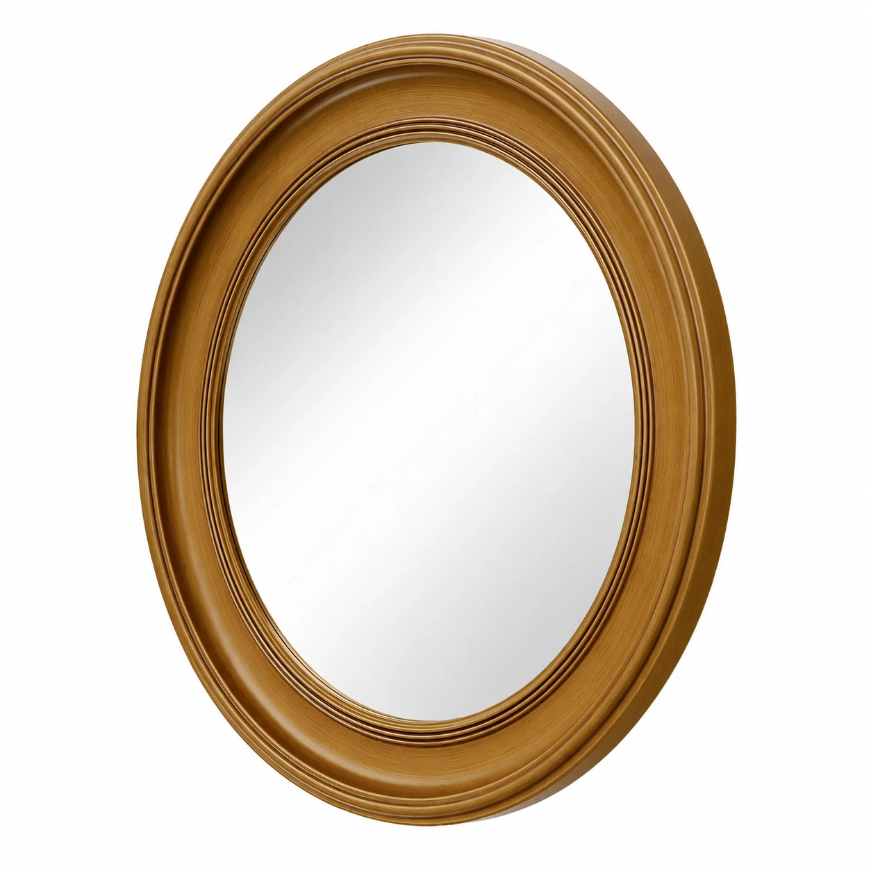 Runder Wandspiegel im Landhausstil - Gold, Ø60 cm, Shabby Chic