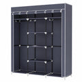 Mondeer Stoffkleiderschrank für Schlafzimmer, großer Stauraum, stabiler Aufbau, 150x45x175 cm, Grau