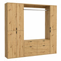 Xonox Home Garderobenset 4-teilig in Eiche Artisan, Büro- und Ankleidezimmer-Lösung, 212x193x34cm