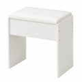 Weißer Polsterhocker für Schminktisch, Ideal für Ankleidezimmer und Schlafzimmer, 42x36x24cm