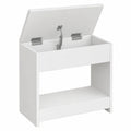 Polsterhocker für Schminktisch, rutschfeste Fußpads, ideal für Schlafzimmer und Ankleidezimmer, Weiß