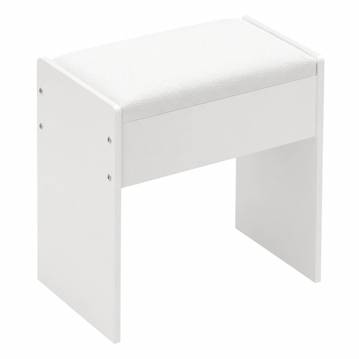 Polsterhocker für Schminktisch, Weißer Make-up-Sitz mit Stauraum, Ideal für Schlafzimmer und Ankleidezimmer